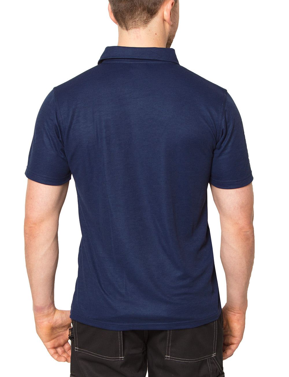 Polera manga corta de vestir corte recto hombre con filtro solar UPF 50+ marca IQ