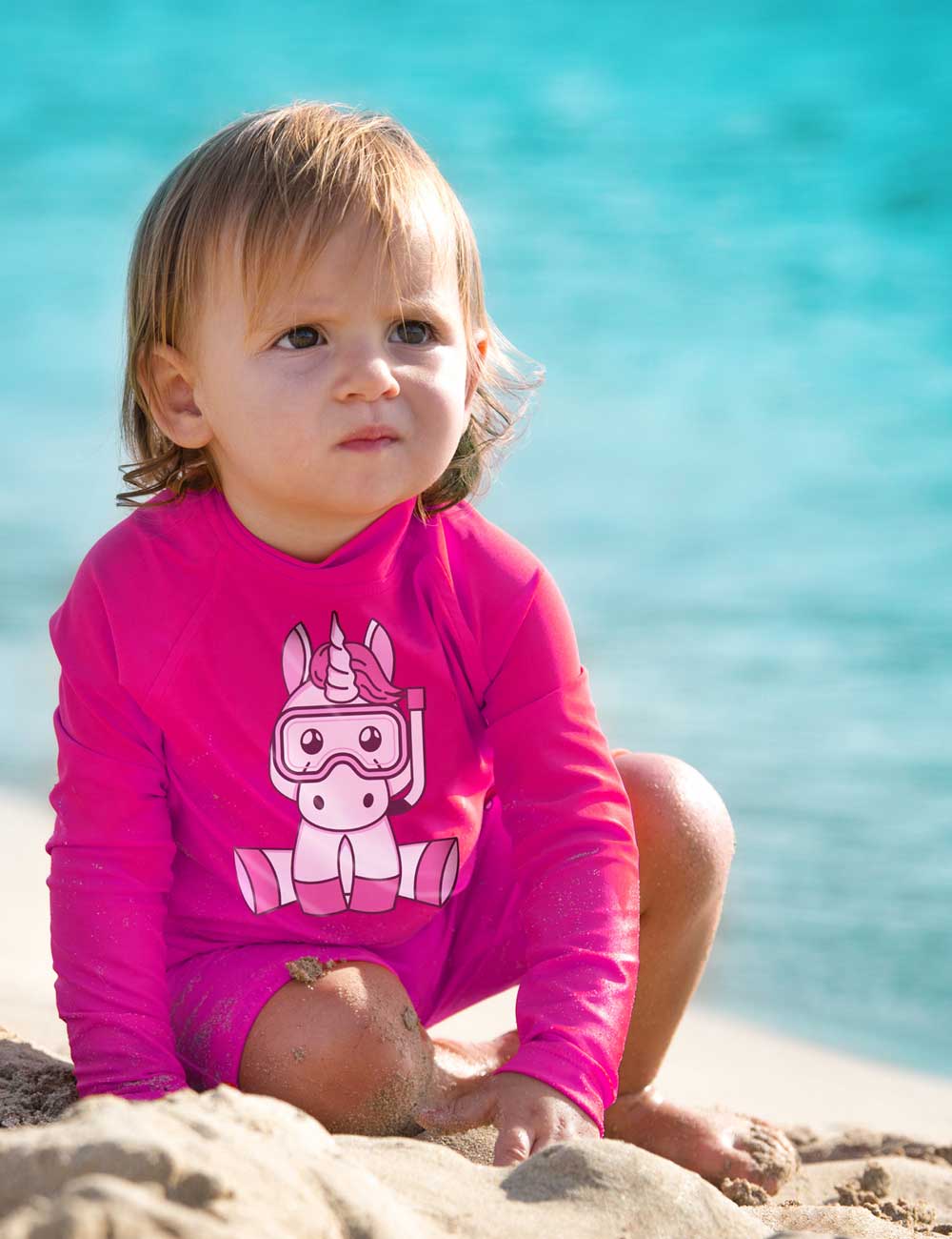 Polera infantil manga larga con filtro solar UV 300+ marca IQ